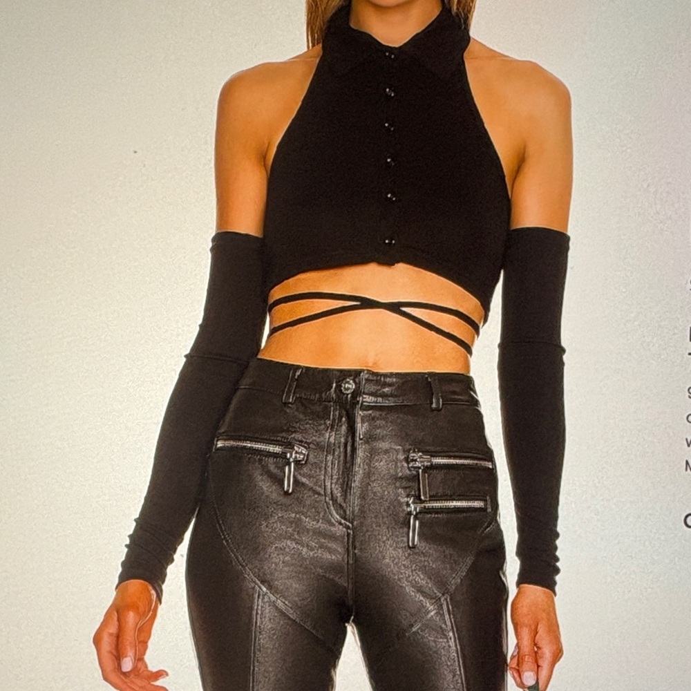 Superdown Brenda Halter Wrap Top